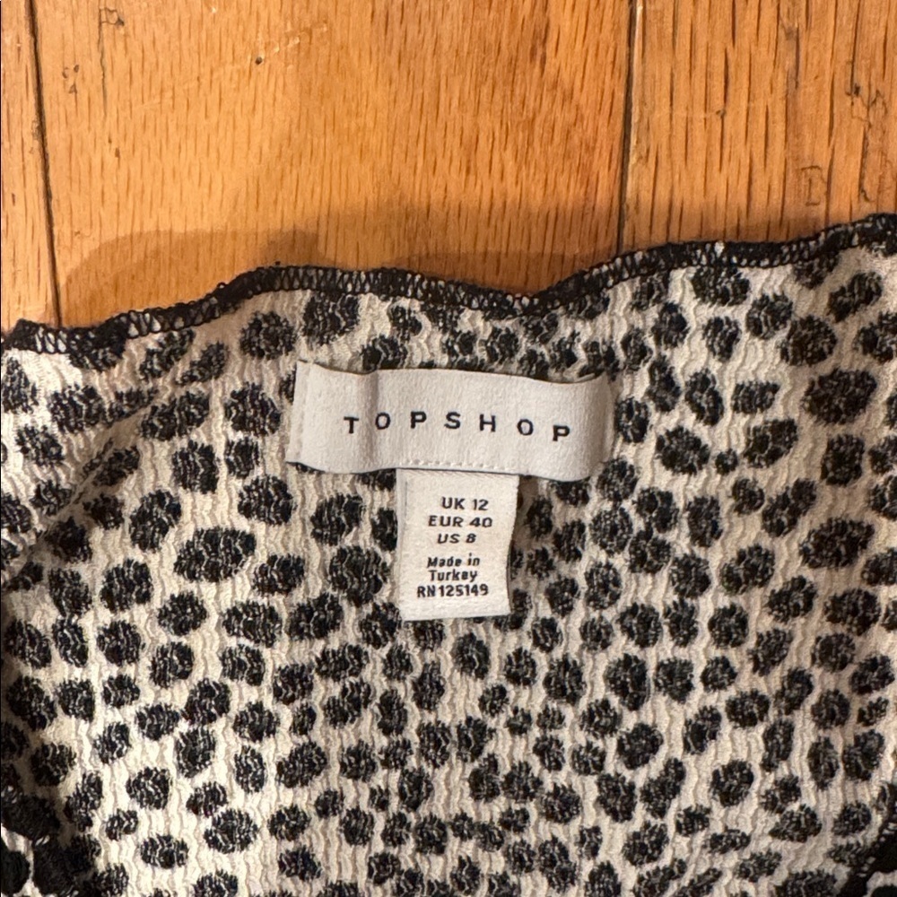 TOPSHOP | Animal Print Crinkle Cardigan | Size 8 | Black & White - Picture 2 of 5